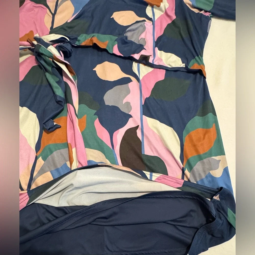 Hutch Anthropologie Long Sleeve Faux Wrap Abstract Dress Stretch Size 3XL - Picture 6 of 9